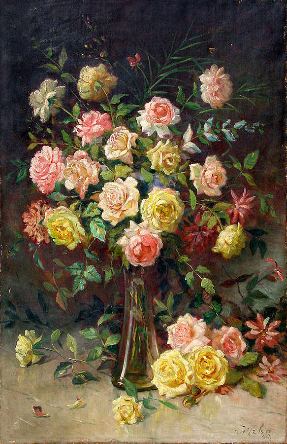 Vase with Roses<br>
<i>(Florero con Rosas)</i> by Aurelio Melero