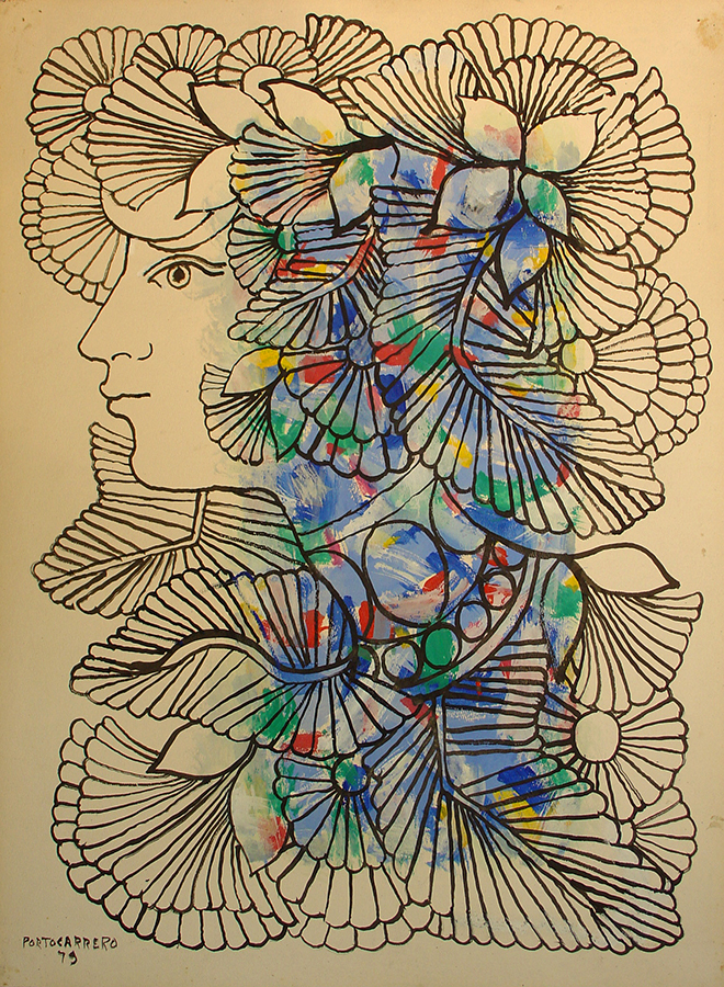 Profile of Woman <br>
<i>(Mujer de Perfil)</i> by Ren Portocarrero
