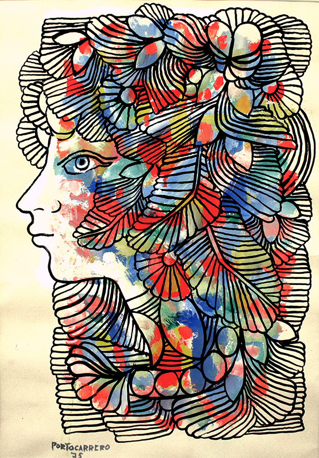 Ornamented Head of a Woman <br>
<i>(Cabeza de Mujer Ornamentada)</i>
 by Ren Portocarrero