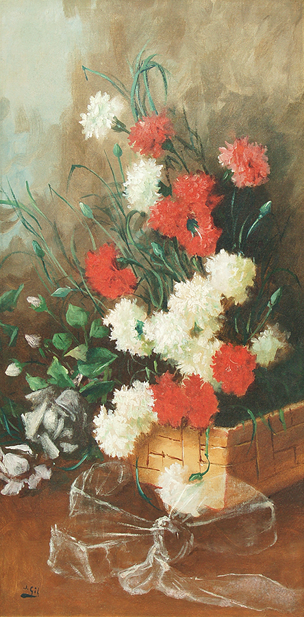 Basket and Carnations <br>
<i>(Cesta y Claveles)</i> by Juan Gil Garca