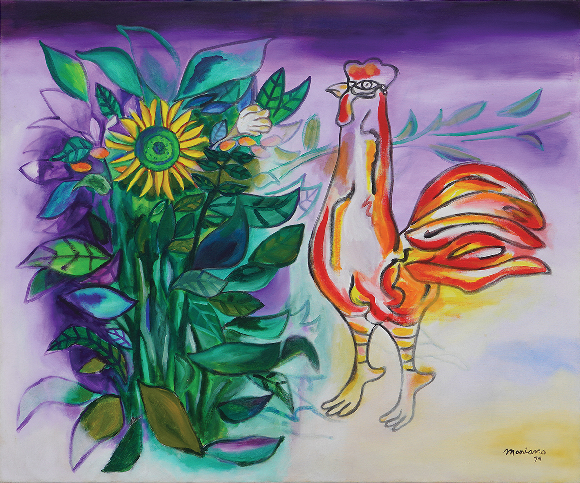 Rooster and Sunflower 
<br><i>(Gallo con Girasol)</i>
 by Mariano Rodrguez