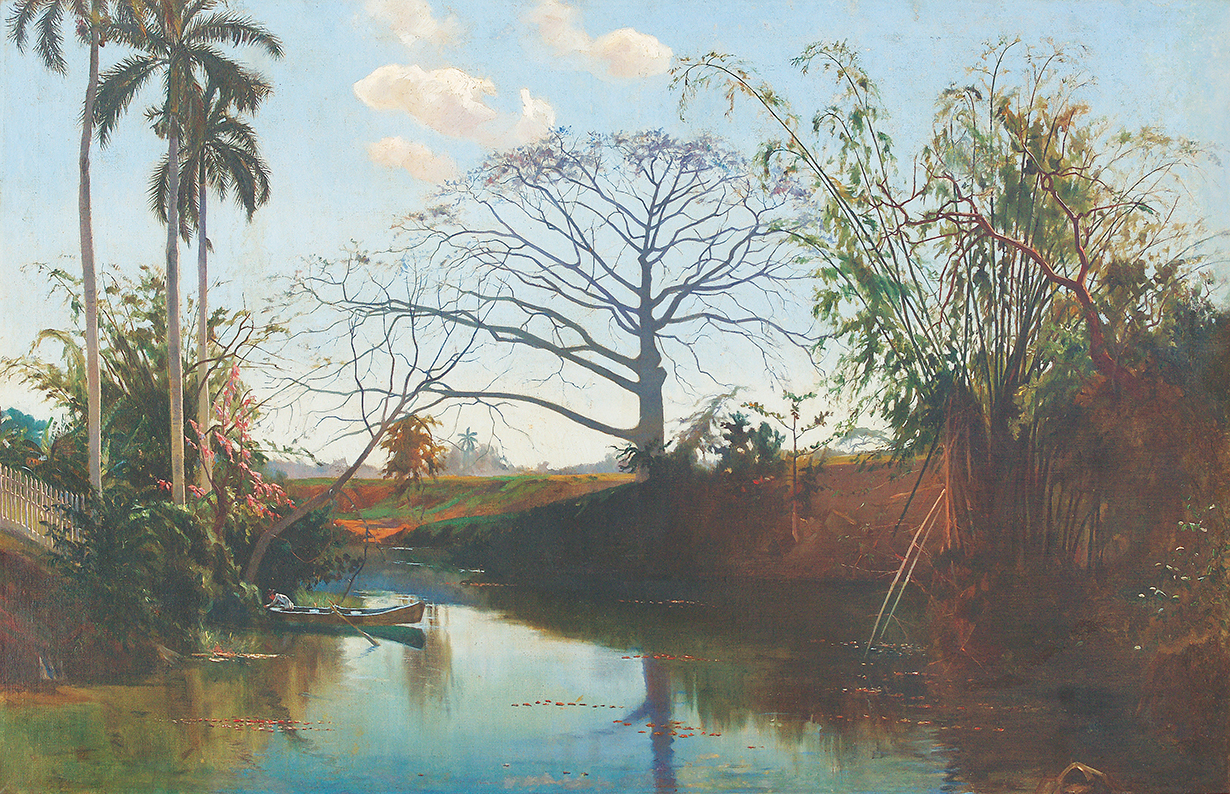 Landscape with Boat and Dry Locust Tree<br>
<i>(Paisaje con Barca y Algarrobo Seco)</i> by Armando Menocal