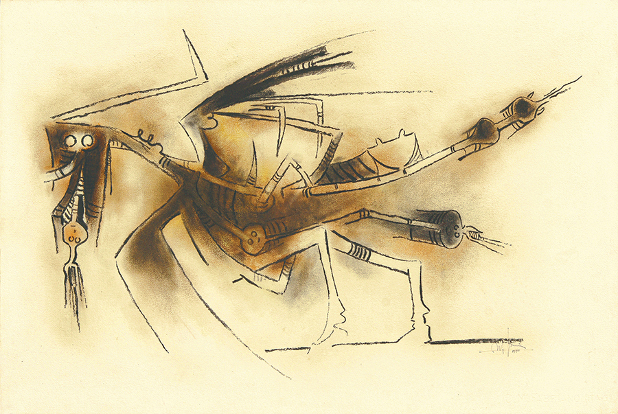Untitled [Personnage at Dusk] <br>
<i>(Sin Ttulo [Personaje al Atardecer])</i>
 by Wifredo Lam