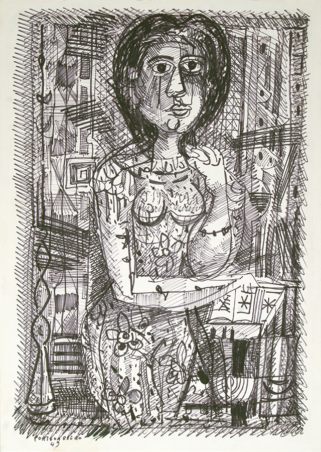 Young Lady in Interior <br>
<i>(Joven en Interior)</i> by Ren Portocarrero