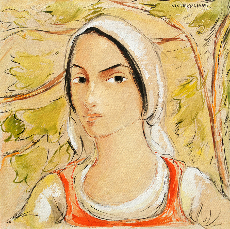 Young Peasant Girl <br>
<i>(Joven Campesina)</i> by Vctor Manuel Garca
