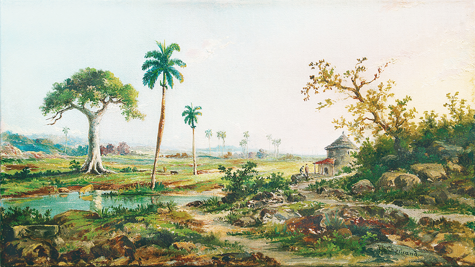 Landscape with Ceiba Tree and Palms  <br>
<i>(Paisaje con Ceiba y Palmas)</i> by Philippe Chartrand
