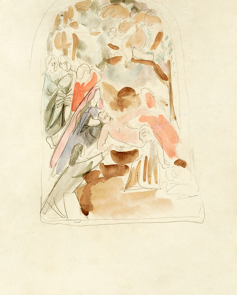 Study for Descent and Portrait of Christ <br>
<i>(Boceto para Descendimiento y Retrato de Cristo)</i> by Mariano Rodrguez