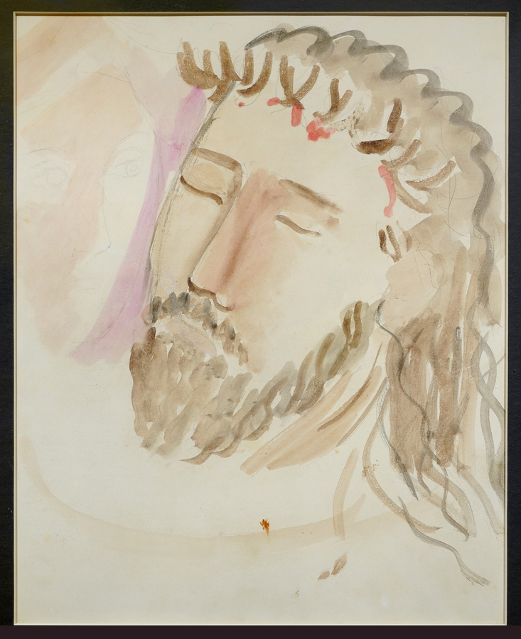 Study for Descent and Portrait of Christ <br>
<i>(Boceto para Descendimiento y Retrato de Cristo)</i> by Mariano Rodrguez