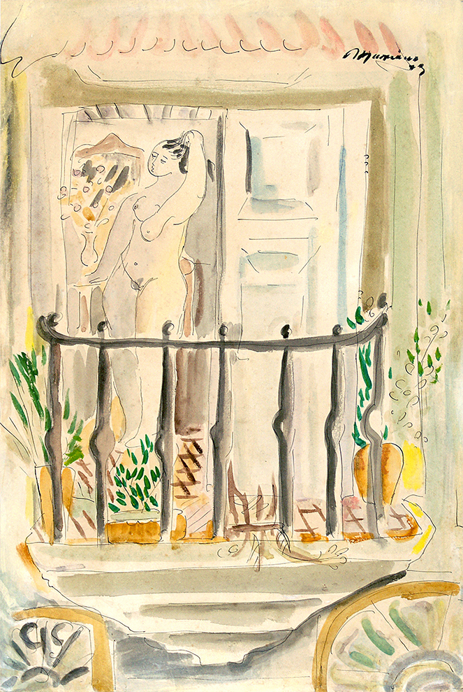 Nude in The Balcony (Desnudo en el Balcn) by Mariano Rodrguez