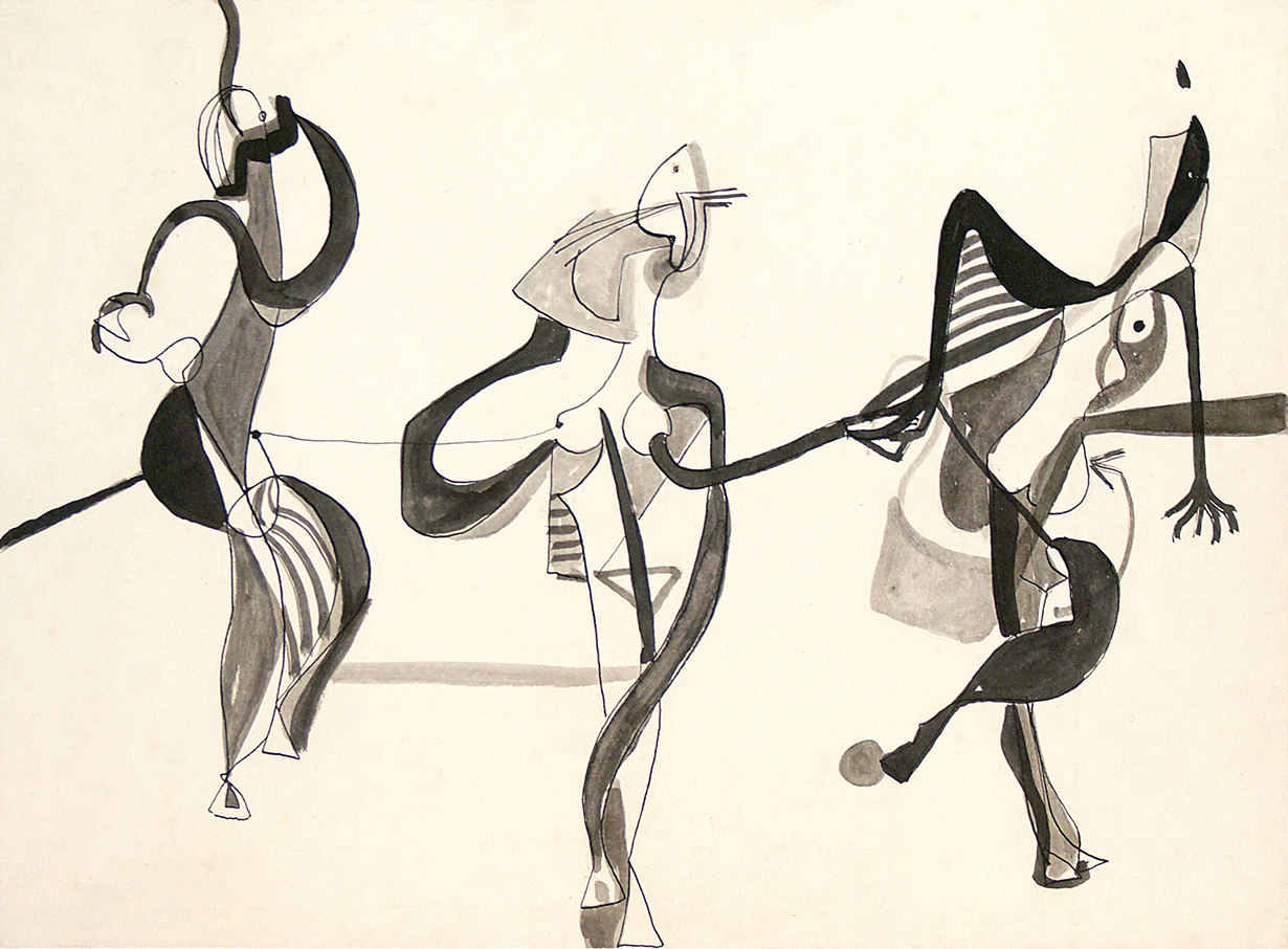 Three Women Dancing <br>
<i>(Tres Mujeres Danzando)</i> by Mariano Rodrguez