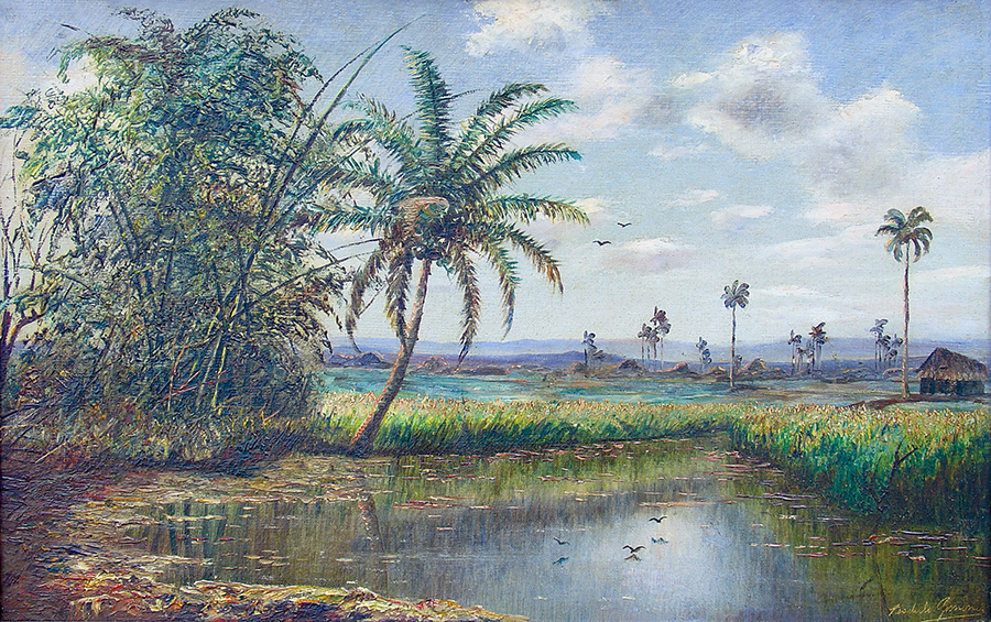 Palm Trees in the Watercourse<br>
<i>(Palmar en la Caada)</i> by Teodulo Jimnez