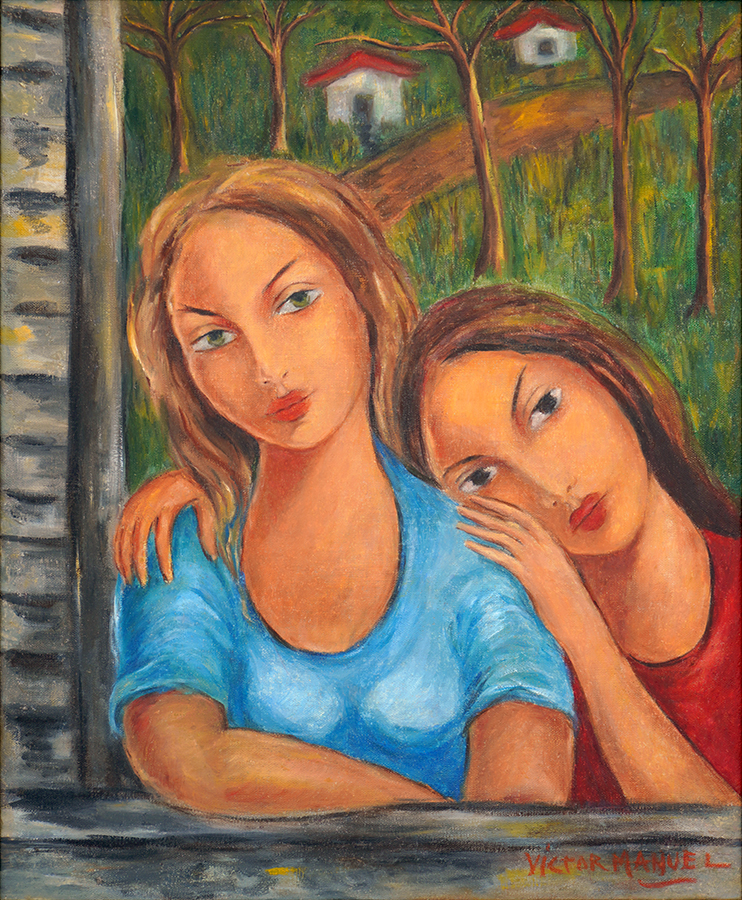 Two Sisters <br>
<i>(Dos Hermanas)</i> by Vctor Manuel Garca