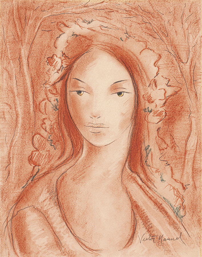 Portrait of a Young Lady <br>
<i>(Retrato de una Joven)</i> by Vctor Manuel Garca
