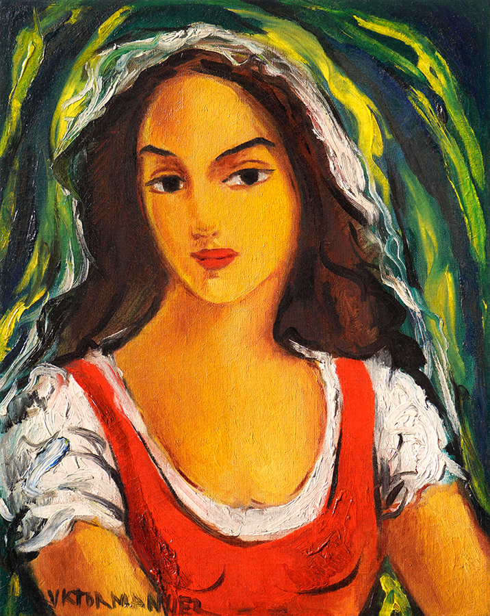 Portrait of Young Woman <br><i>(Retrato de Joven )</i> by Vctor Manuel Garca