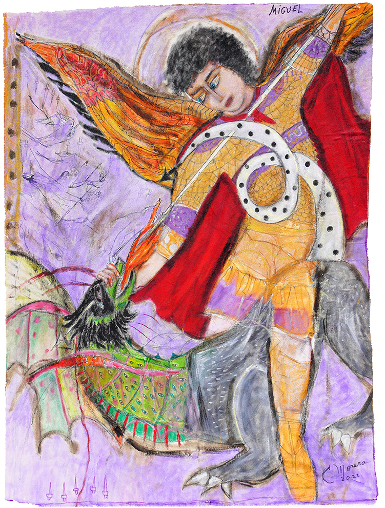 Archangel Michael and The Dragon<br>
(<i>Arcngel Miguel y El Dragn</i>) by Clara Morera