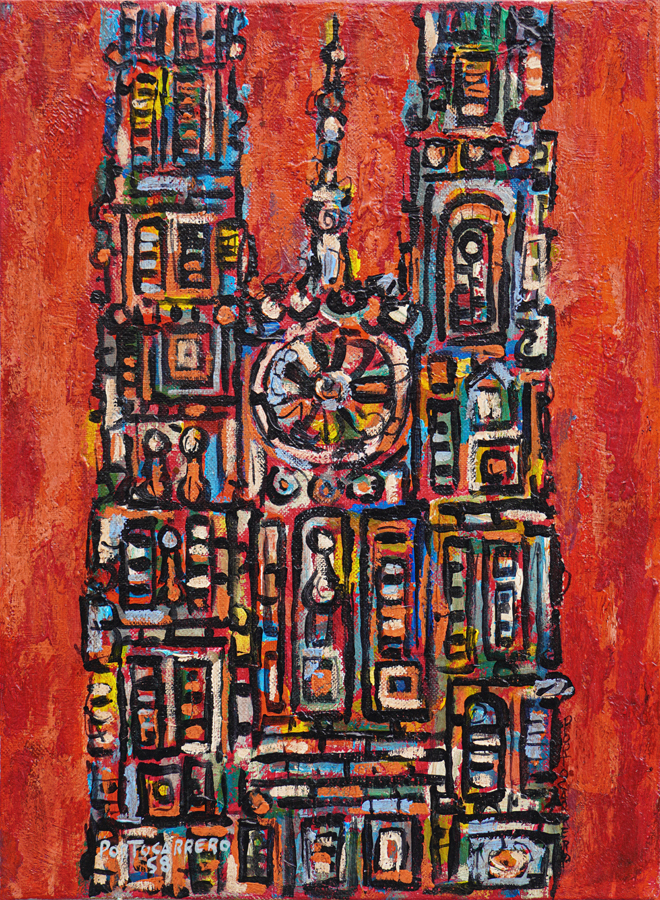 Cathedral in Red <br>
<i>(Catedral en Rojo)</i> by Ren Portocarrero