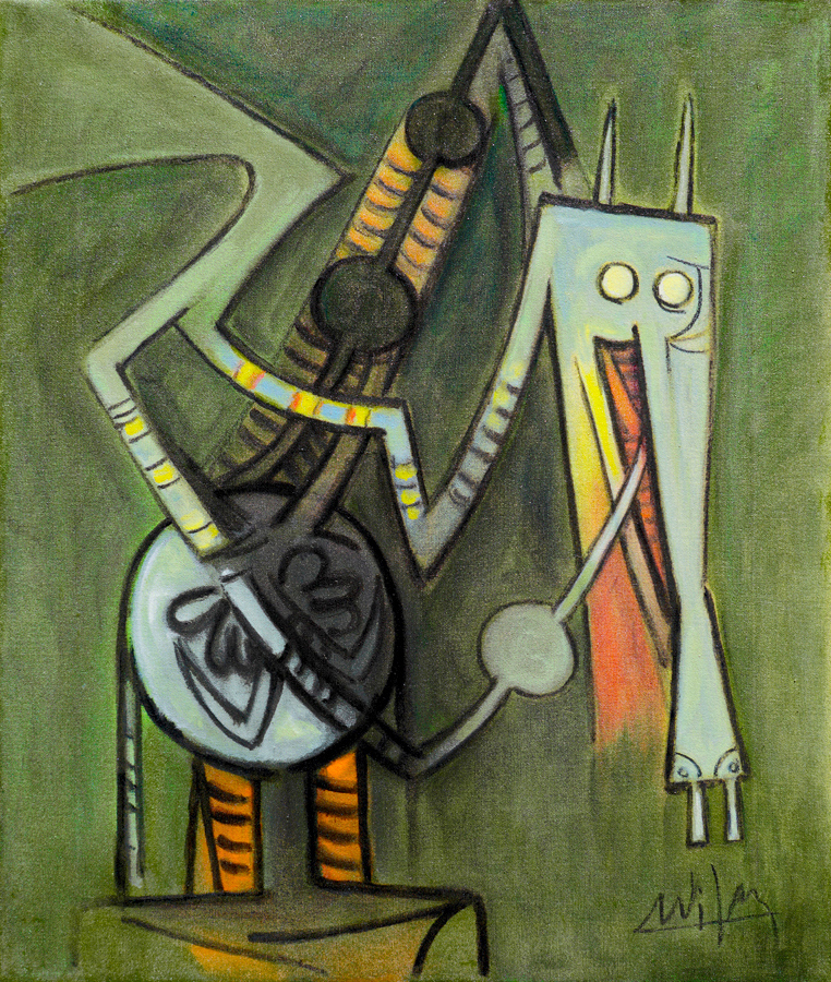Untitled [Femme and Personnage] <br>
<i>(Sin Ttulo [Mujer y Personaje]))</i> by Wifredo Lam