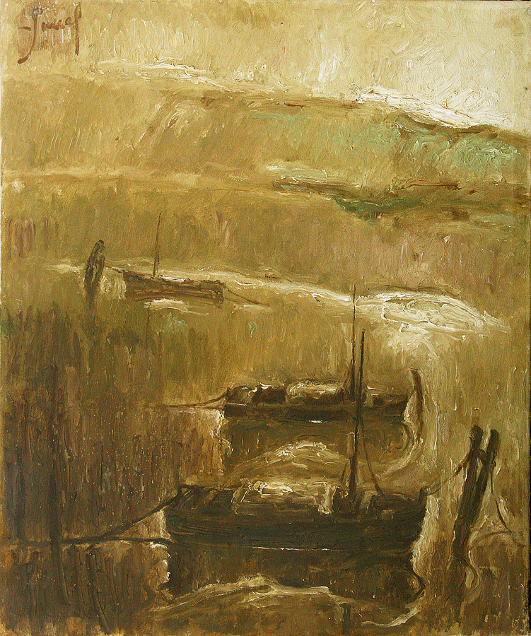 Landscape with Sailboats <br>
<i>(Paisaje con Veleros)</i> by Fidelio Ponce de Len