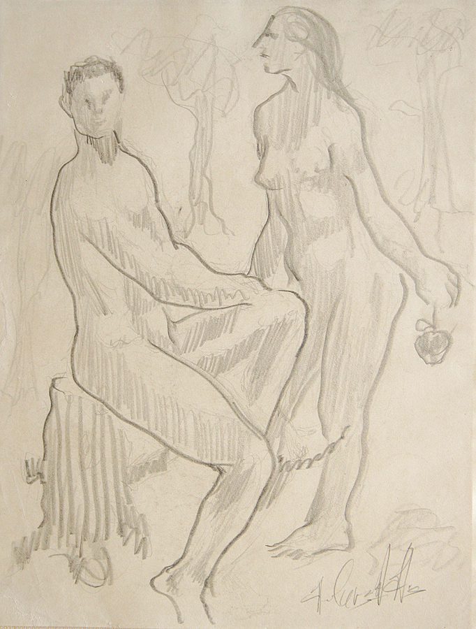 Adam and Eve <br>
<i>(Adan y Eva)</i>      by Agustn Crdenas drawings