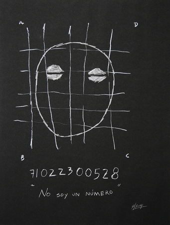 JUAN ROBERTO DIAGO<br>
I Am Not a Number<br>
<i>(No Soy un Nmero)</i>, 2007<br>
mixed media on paper<br>
25  x 19  inches<br><br>

Illustrated in the upcoming <i>IMPORTANT CUBAN ARTWORKS</i>, Volume Fifteen.
