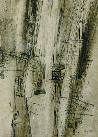 RAL MILIN<br>
Vagueness<br>
(<i>Lo Impreciso</i>), 1960<br>
mixed media on paper<br>
14 1/2 x 10 3/4 inches<br><br>
Illustrated in <i>IMPORTANT CUBAN ARTWORKS,<br> Volume Eight</i>, page 60.