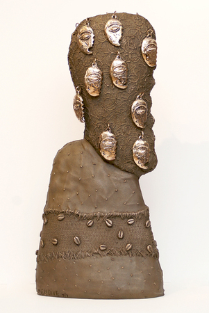 MANUEL MENDIVE<br>
Face,<br>
(<i>Rostro</i>), 2015,<br>
bronze sculpture, 7 of 7,<br>
25 3/4 x 12 x 5 3/4 inches <br><br>
Illustrated in <i>IMPORTANT CUBAN ARTWORKS,<br>
Volume Fourteen</i>, page 130.