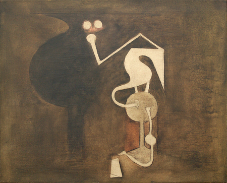 WIFREDO LAM<br>
Reality of the Birds<br> 
(<i>Realidad de los Pjaros</i>), 1970<br>
oil on canvas<br>
29 3/4 x 36 1/2 inches<br><br>
<i>Provenance:</i><br> 
Galerie Jan Krugier, Geneva, Switzerland.<br>
Cernuda Arte, Coral Gables, Florida. <br>
Private Collection, Key Biscayne, Florida.<br><br>

Exhibited in <i>Wifredo Lam</i>, Galerie Jan Krugier, Geneva, Switzerland, 1970.<br>
Listed as no. 28 and illustrated on page 39 of the corresponding catalog.<br>
Exhibited in <i>Wifredo Lam</i>, Galleria Arte Borgogna, Milan, Italy, 1970.<br>
Exhibited in <i>Wifredo Lam</i>, Gimpel Fils Gallery, London, England, 1970-1971.<br>
Also in New York, in Gimpel Gallery and in Zurich, in Gimpel and Hanover Gallery.<br>
Exhibited in <i>Der Geist des Surrealismus, Albin Brunovski, Gemlde, Druckgraphik, Wifredo Lam, Oelbilder</i>,<br>
Baukunst Galerie, Germany, 1971-1972.<br><br>
Illustrated in <i>Lam</i>, A. Jouffroy, Paris, France, ditions Georges Fall, Bibli-Opus, 1972, page 56.<br>
Illustrated in <i>Wifredo Lam</i>, Max-Pol Fouchet, First Edition, 1976, page 134, no. 162,<br>
and in <i>Wifredo Lam</i>, Max-Pol Fouchet, Second Edition, 1989, page 138, no. 162.<br>
Illustrated in <i>Wifredo Lam: Catalogue Raisonn of the Painted Work, Volume II, 1961-1982</i>,<br>
Project Director: Eskil Lam, Acatos 2002, page 340, no. 70.77.<br><br>
Illustrated in <i>IMPORTANT CUBAN ARTWORKS,<br> Volume Thirteen</i>, page 27.<br><br> 
This artwork is accompanied by a photo-certificate of authenticity signed by Madame Lou Laurin Lam,<br>
dated September 24, 2009, no. 09.16.
