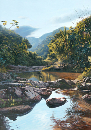 GIOSVANY ECHEVARRA<br>
A Luminous Peace<br>
<i>(Paz Luminosa),</i> 2015<br>
oil on canvas<br>
78 ⅝ x 55 inches<br><br>

Illustrated in <i>IMPORTANT CUBAN ARTWORKS</i>, 
<br>Volume Fourteen, page 158.
