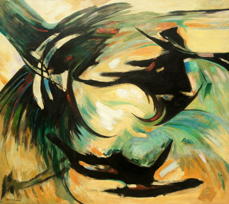 Mariano Rodrguez<br> Birds<br> (<i>Pjaros</i>), 1958<br> oil on canvas<br> 44  x 49  inches<br><br>
Exhibited in <i>Mariano</i>, The National Museum of Fine Arts, Caracas, Venezuela,<br> June 1958, and listed as no. 16 in the exhibition catalog.<br>
Also exhibited at the Center of Fine Arts in Maracaibo, Venezuela, in 1958.<br><br>
This painting is accompanied by a photo-certificate of authenticity signed by<br> Alejandro Rodrguez,
son of the artist, dated April 26, 2010.<br><br>
Illustrated in <i>Important Cuban Artworks, Volume Nine, Cernuda</i> Arte,<br> Coral Gables, Florida, page 48.<br><br>
Illustrated in <i>Important Cuban Artworks, Volume Fifteen, Cernuda</i> Arte,<br>
Coral Gables, Florida, November 2017, pg. 74.