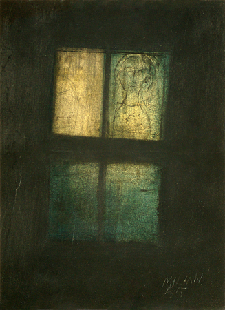 Ral Milin<br>
Light and Shadow<br>
(<i>Luz y Sombra</i>), 1955<br>
mixed media on heavy paper laid down on board<br>
14  x 10  inches<br><br>
Illustrated in <i>Important Cuban Artworks, Volume Fifteen, Cernuda</i> Arte,<br>
Coral Gables, Florida, November 2017, pg. 84.